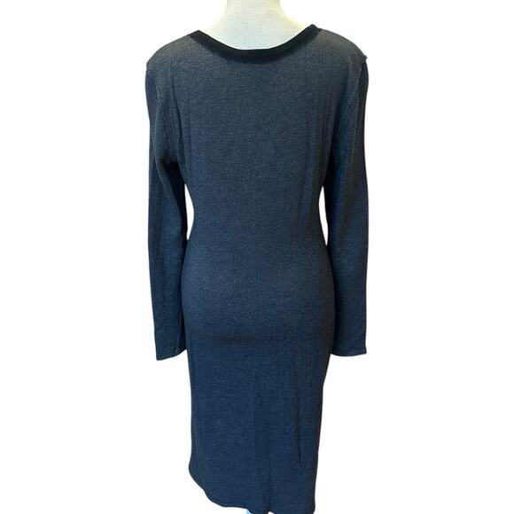 Splendid Logan Maternity Dress Gray Large Long Sleeve Stretch Knit Minimalist - Picture 5 of 9